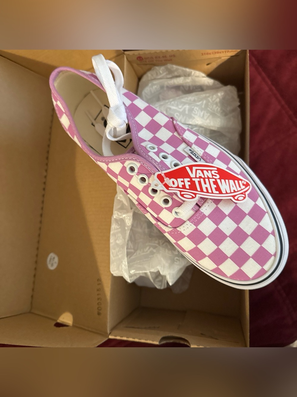 Vans Checkerboard Lace-Up Sneakers - Pink & White
